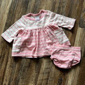 Hanna Andersson Dress and Diaper Cover Set Size 0-3 Months, 50cm EUC